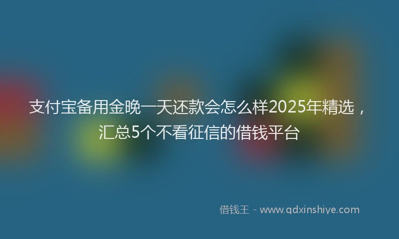 支付宝备用金晚一天还款会怎么样2025年精选，汇总5个不看征信的借钱平台