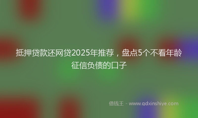 抵押贷款还网贷2025年推荐，盘点5个不看年龄征信负债的口子