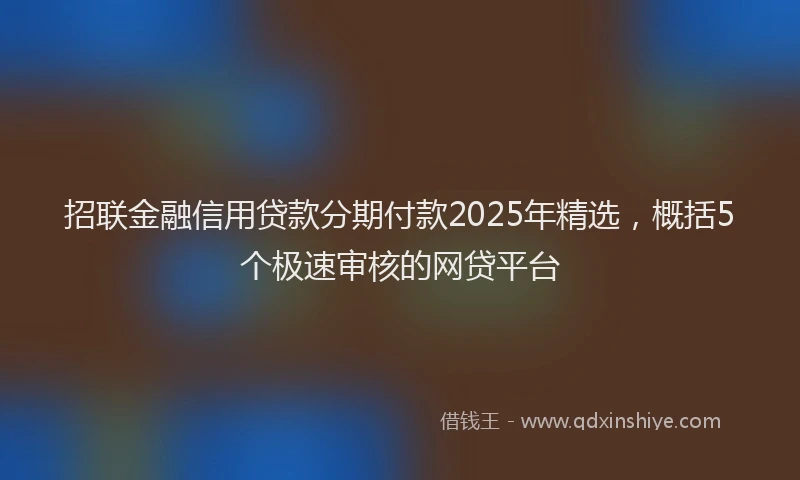 招联金融信用贷款分期付款2025年精选，概括5个极速审核的网贷平台