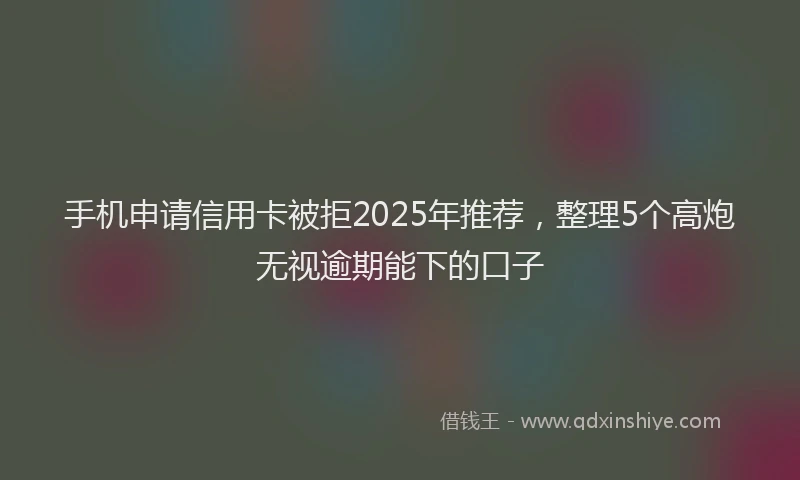 手机申请信用卡被拒2025年推荐，整理5个高炮无视逾期能下的口子