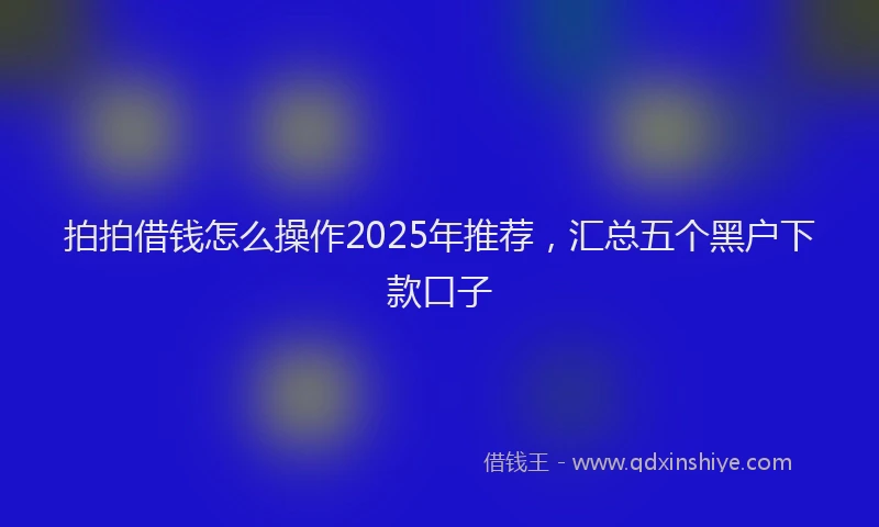 拍拍借钱怎么操作2025年推荐，汇总五个黑户下款口子