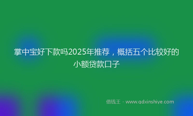 掌中宝好下款吗2025年推荐，概括五个比较好的小额贷款口子