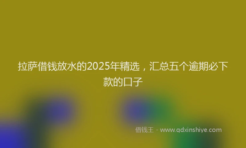 拉萨借钱放水的2025年精选，汇总五个逾期必下款的口子