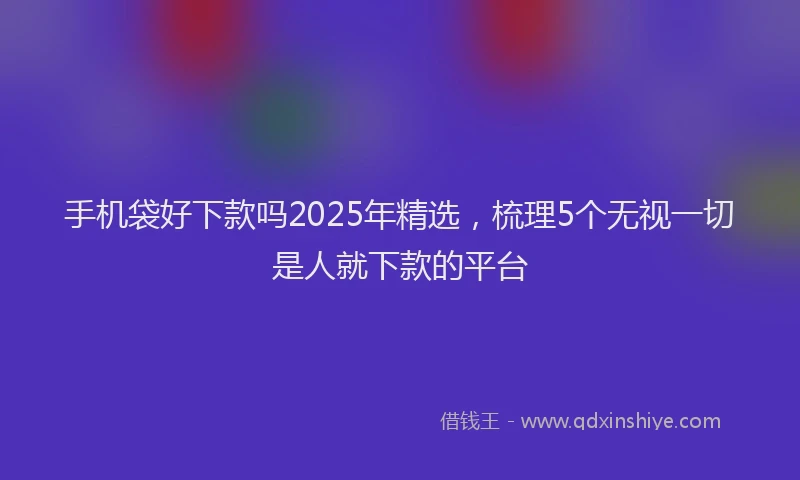 手机袋好下款吗2025年精选，梳理5个无视一切是人就下款的平台