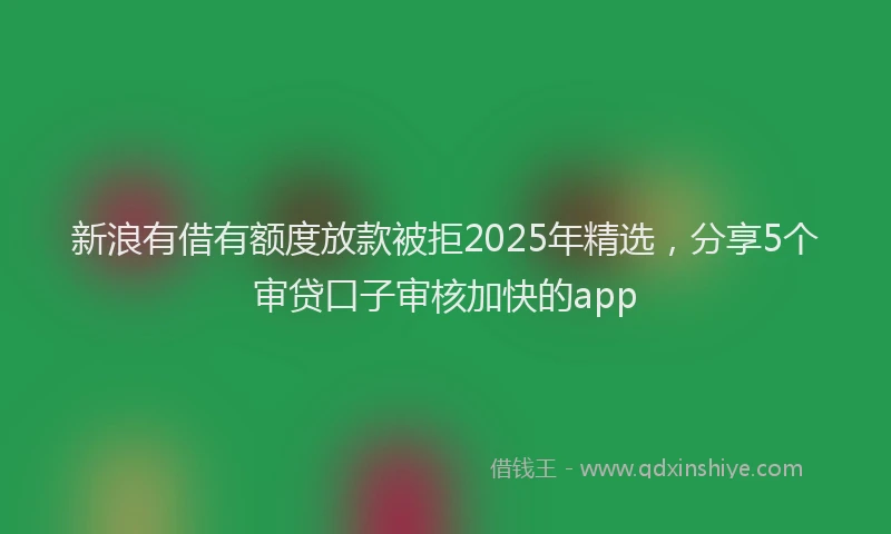 新浪有借有额度放款被拒2025年精选，分享5个审贷口子审核加快的app
