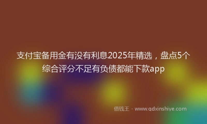 支付宝备用金有没有利息2025年精选，盘点5个综合评分不足有负债都能下款app
