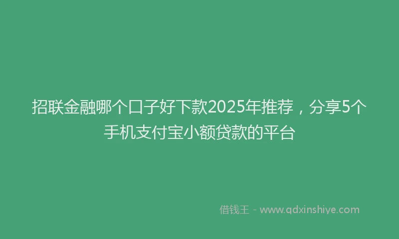 招联金融哪个口子好下款2025年推荐，分享5个手机支付宝小额贷款的平台