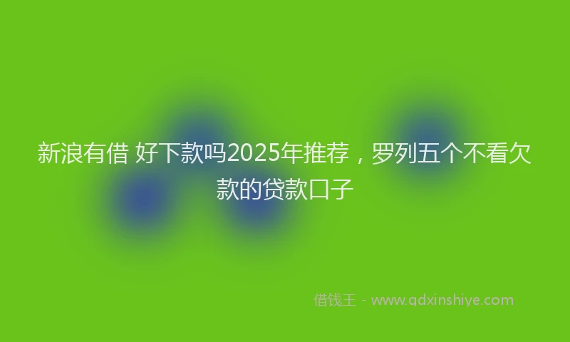 新浪有借 好下款吗2025年推荐，罗列五个不看欠款的贷款口子