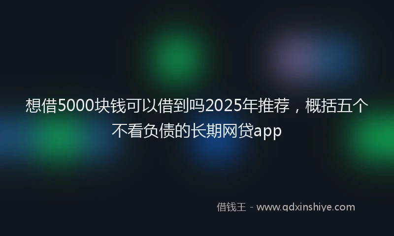 想借5000块钱可以借到吗2025年推荐，概括五个不看负债的长期网贷app