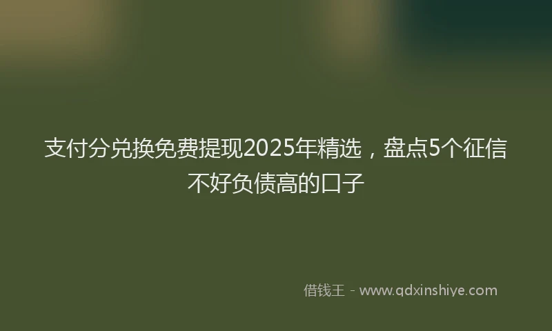 支付分兑换免费提现2025年精选，盘点5个征信不好负债高的口子