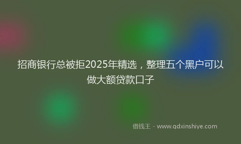 招商银行总被拒2025年精选，整理五个黑户可以做大额贷款口子