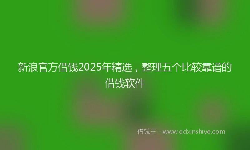 新浪官方借钱2025年精选，整理五个比较靠谱的借钱软件