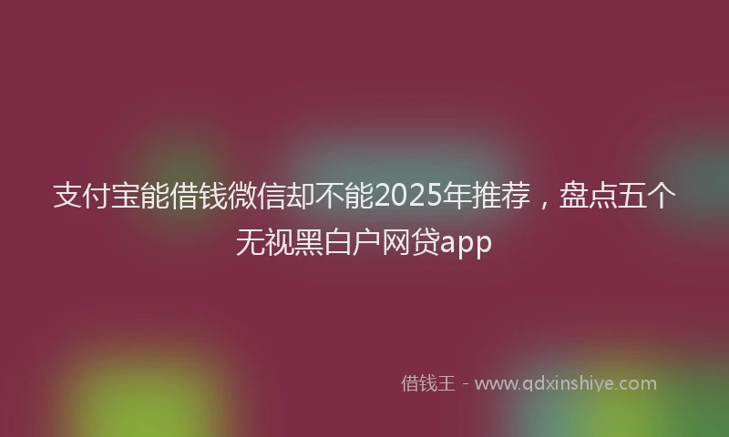 支付宝能借钱微信却不能2025年推荐，盘点五个无视黑白户网贷app