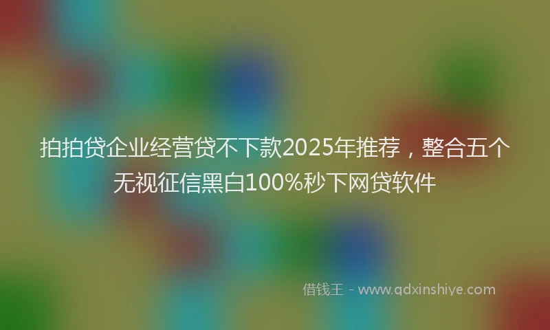 拍拍贷企业经营贷不下款2025年推荐，整合五个无视征信黑白100%秒下网贷软件