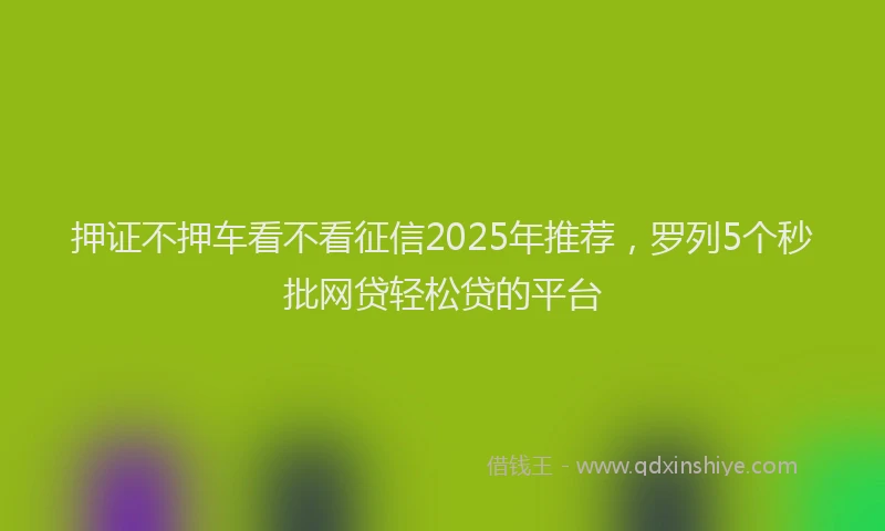 押证不押车看不看征信2025年推荐，罗列5个秒批网贷轻松贷的平台