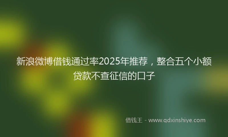 新浪微博借钱通过率2025年推荐，整合五个小额贷款不查征信的口子