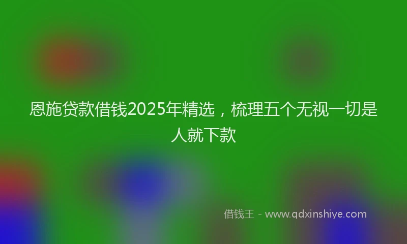 恩施贷款借钱2025年精选，梳理五个无视一切是人就下款