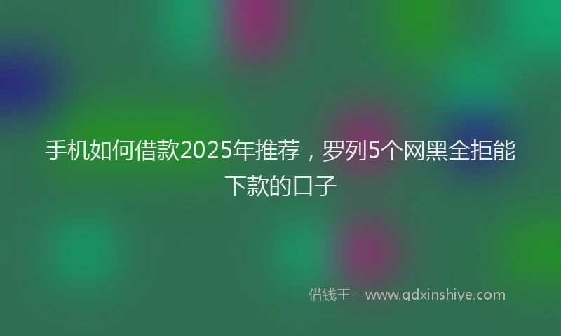 手机如何借款2025年推荐，罗列5个网黑全拒能下款的口子
