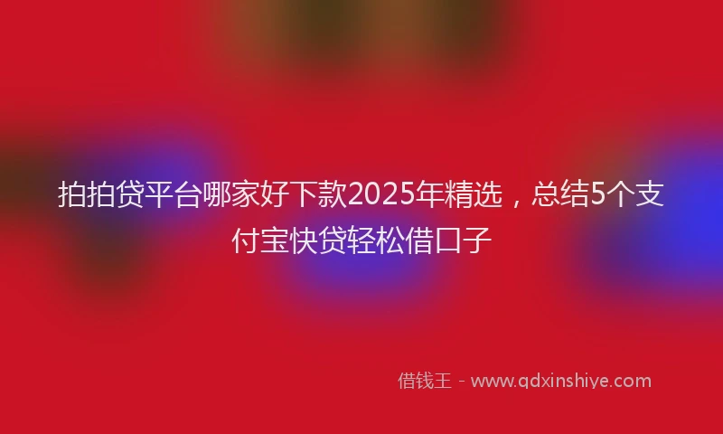 拍拍贷平台哪家好下款2025年精选，总结5个支付宝快贷轻松借口子