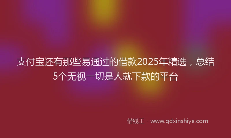 支付宝还有那些易通过的借款2025年精选，总结5个无视一切是人就下款的平台