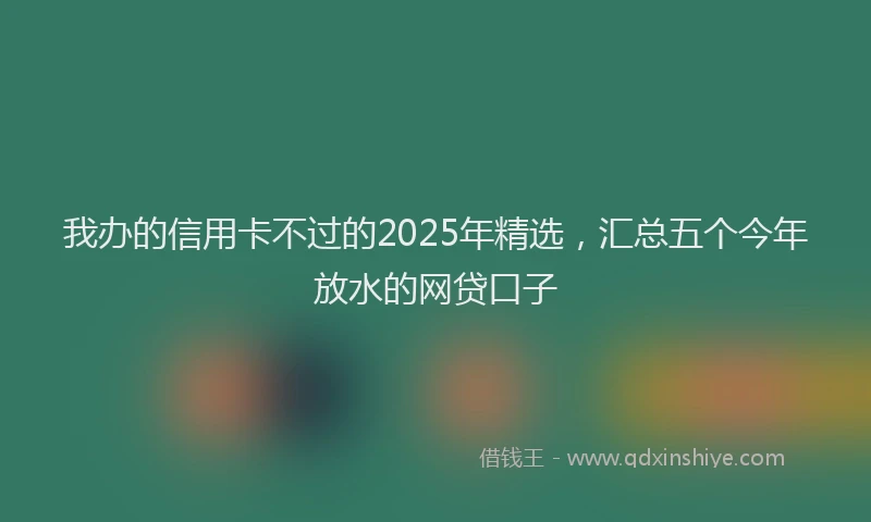 我办的信用卡不过的2025年精选，汇总五个今年放水的网贷口子
