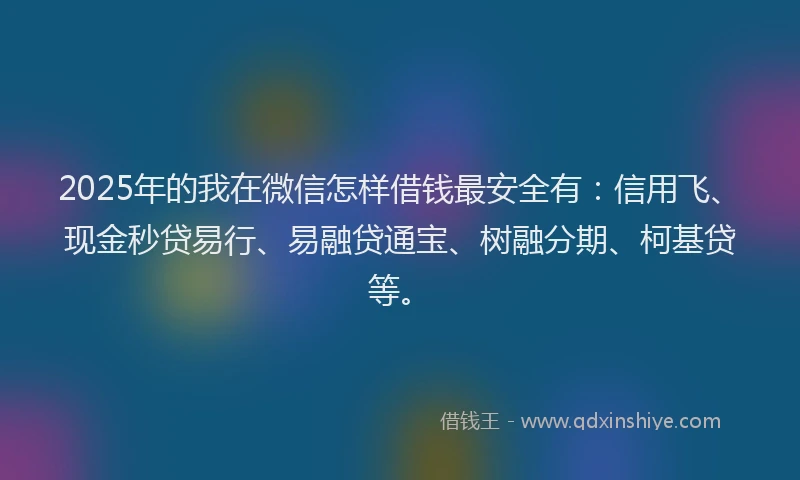 2025年的我在微信怎样借钱最安全有：信用飞、现金秒贷易行、易融贷通宝、树融分期、柯基贷等。