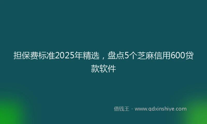 担保费标准2025年精选，盘点5个芝麻信用600贷款软件