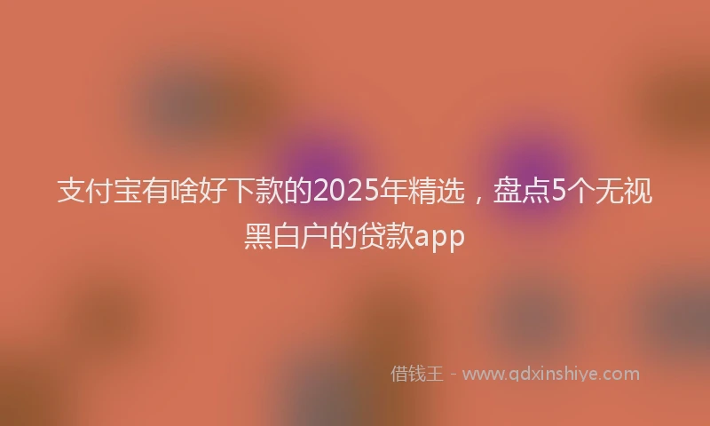 支付宝有啥好下款的2025年精选，盘点5个无视黑白户的贷款app