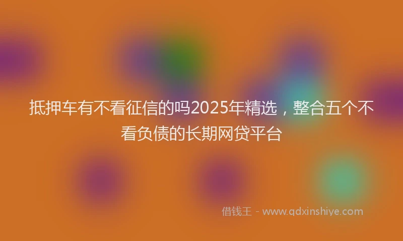 抵押车有不看征信的吗2025年精选，整合五个不看负债的长期网贷平台