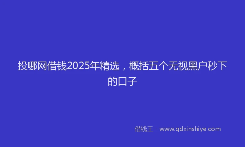 投哪网借钱2025年精选，概括五个无视黑户秒下的口子