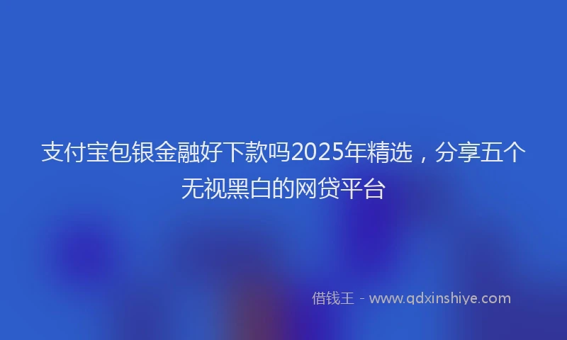 支付宝包银金融好下款吗2025年精选，分享五个无视黑白的网贷平台