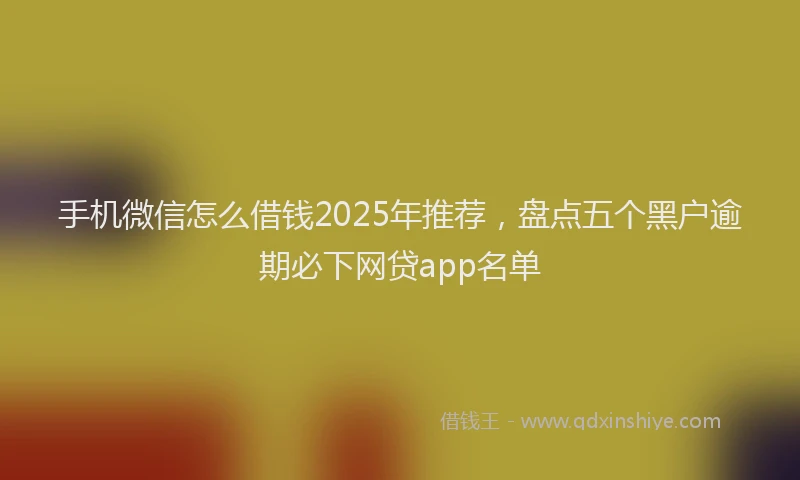 手机微信怎么借钱2025年推荐，盘点五个黑户逾期必下网贷app名单
