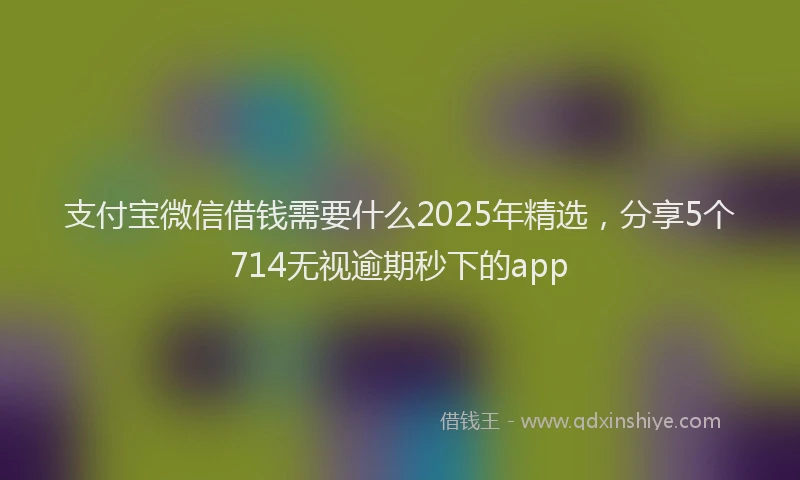 支付宝微信借钱需要什么2025年精选，分享5个714无视逾期秒下的app