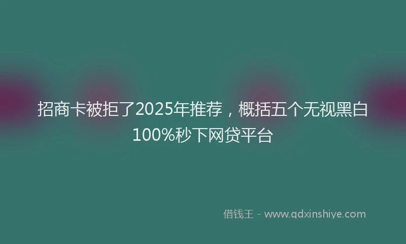 招商卡被拒了2025年推荐，概括五个无视黑白100%秒下网贷平台