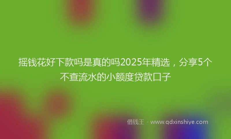 摇钱花好下款吗是真的吗2025年精选，分享5个不查流水的小额度贷款口子