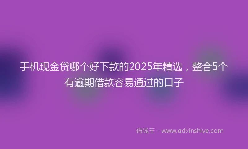 手机现金贷哪个好下款的2025年精选，整合5个有逾期借款容易通过的口子