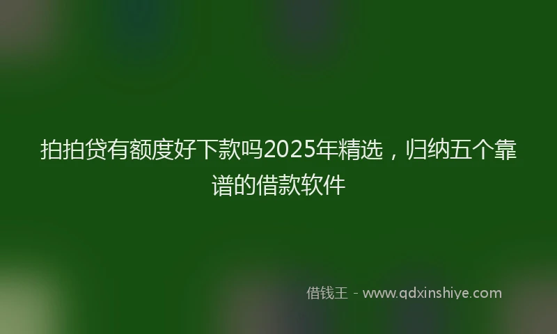 拍拍贷有额度好下款吗2025年精选，归纳五个靠谱的借款软件