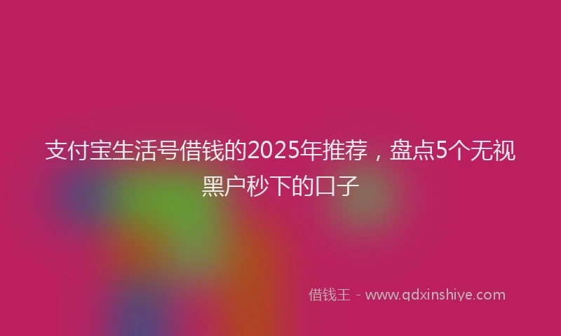 支付宝生活号借钱的2025年推荐，盘点5个无视黑户秒下的口子