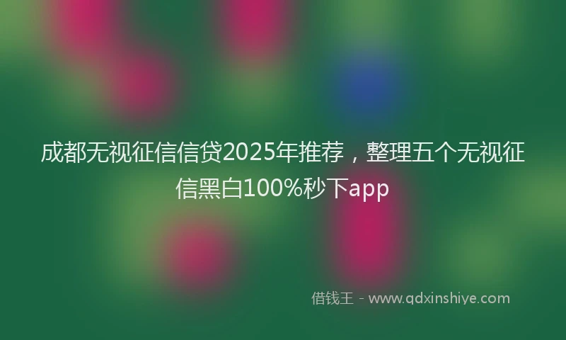 成都无视征信信贷2025年推荐，整理五个无视征信黑白100%秒下app