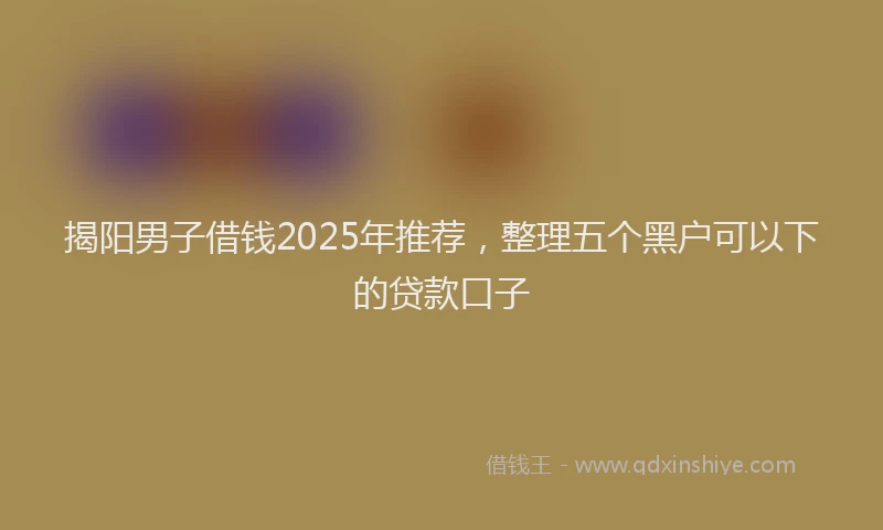 揭阳男子借钱2025年推荐，整理五个黑户可以下的贷款口子