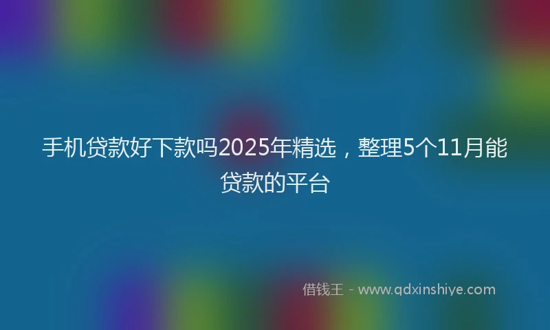 手机贷款好下款吗2025年精选，整理5个11月能贷款的平台