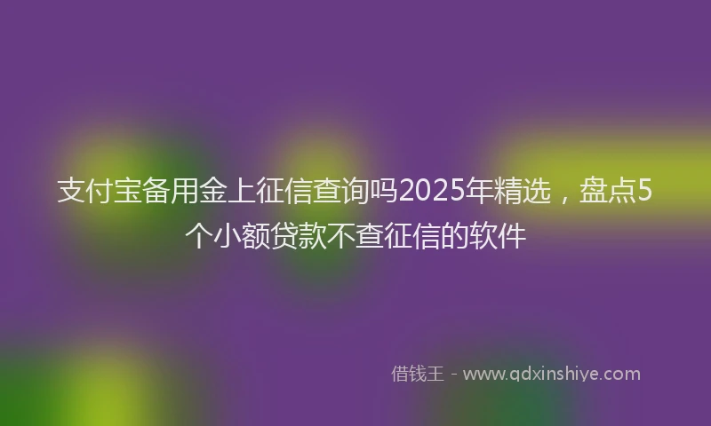 支付宝备用金上征信查询吗2025年精选，盘点5个小额贷款不查征信的软件
