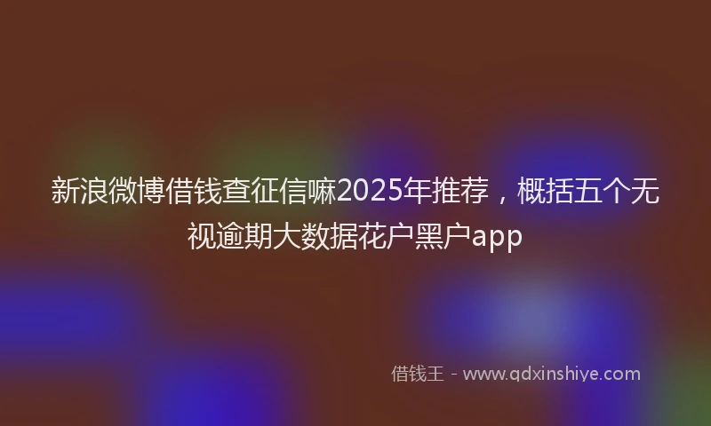 新浪微博借钱查征信嘛2025年推荐，概括五个无视逾期大数据花户黑户app