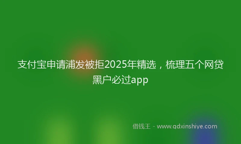 支付宝申请浦发被拒2025年精选，梳理五个网贷黑户必过app