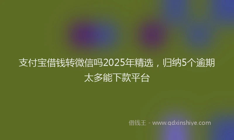 支付宝借钱转微信吗2025年精选，归纳5个逾期太多能下款平台