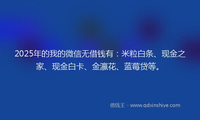 2025年的我的微信无借钱有：米粒白条、现金之家、现金白卡、金瀛花、蓝莓贷等。