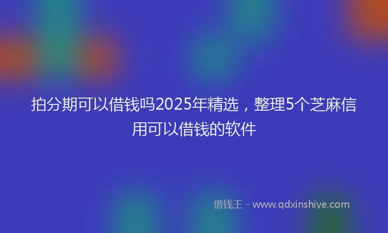 拍分期可以借钱吗2025年精选，整理5个芝麻信用可以借钱的软件