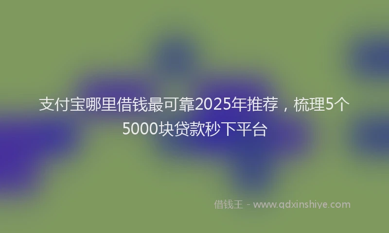 支付宝哪里借钱最可靠2025年推荐，梳理5个5000块贷款秒下平台