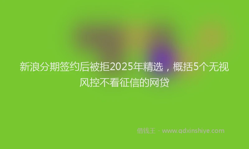 新浪分期签约后被拒2025年精选，概括5个无视风控不看征信的网贷