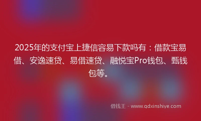 2025年的支付宝上捷信容易下款吗有：借款宝易借、安逸速贷、易借速贷、融悦宝Pro钱包、甄钱包等。